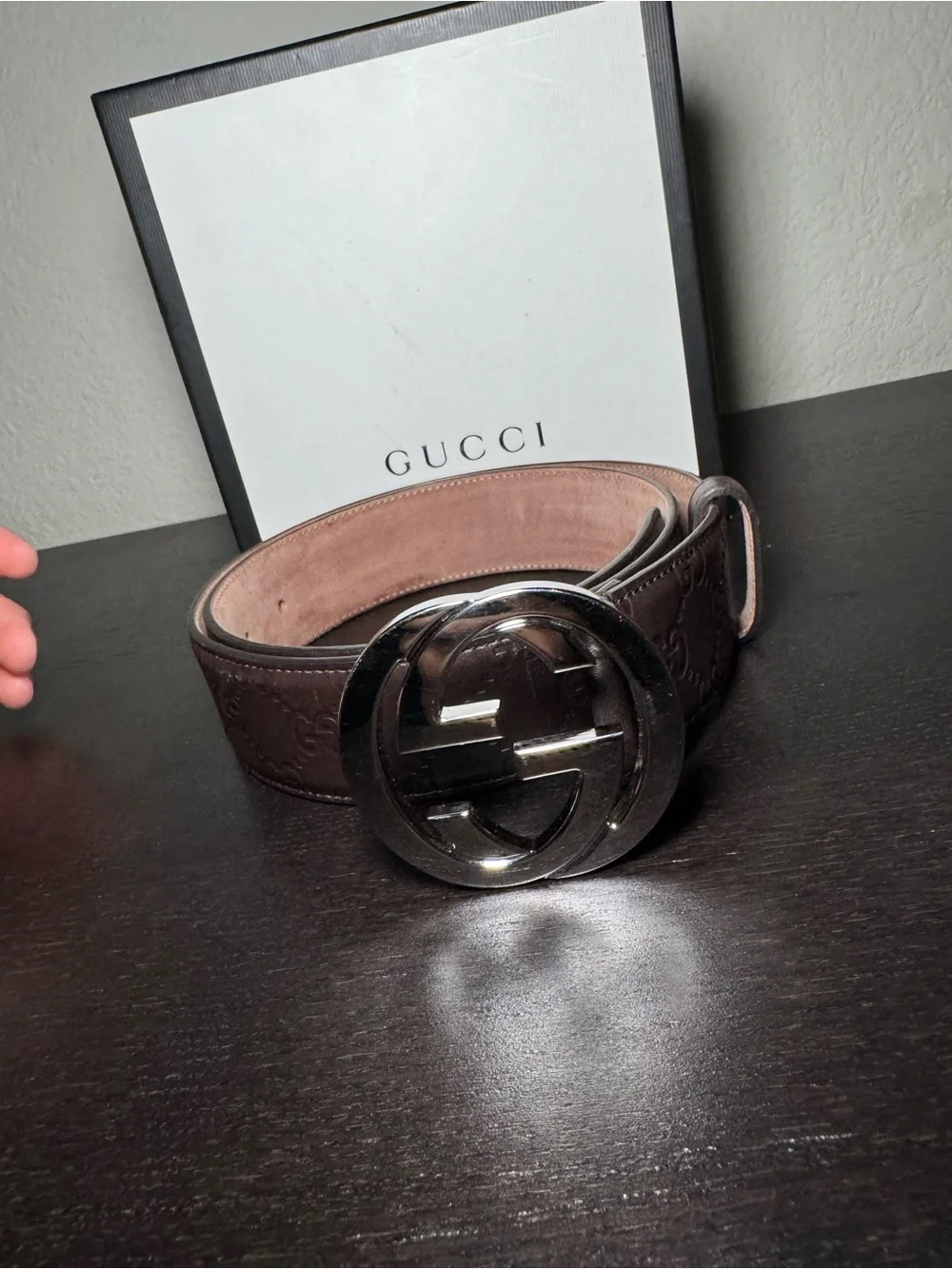 Gucci Men's Brown Leather Interlocking G Belt